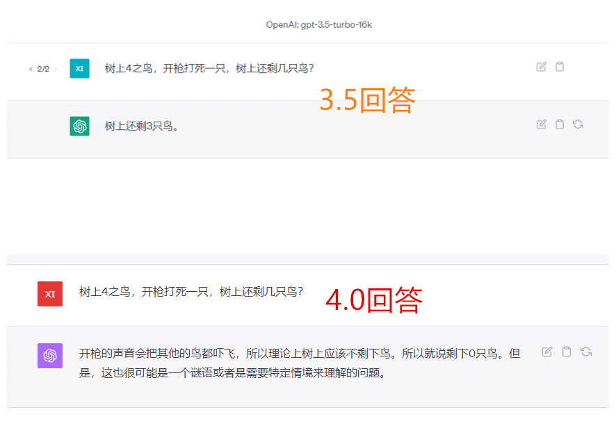 gpt3.5跟4.0差距很大吗？这个对比过于明显